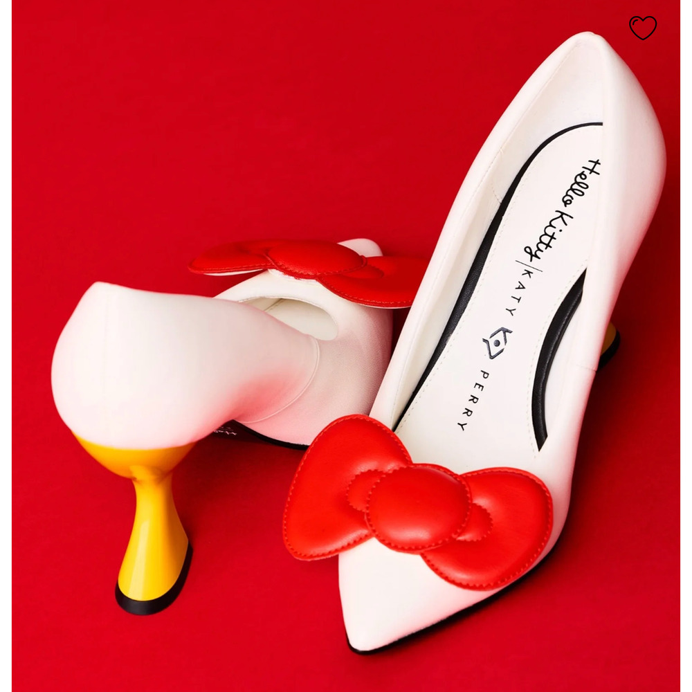 HELLO KITTY X KATY PERRY COLLECTIONS SANRIO BOW HEEL PUMPS HIGH HEELS SHOES 7.5 - Picture 3 of 15